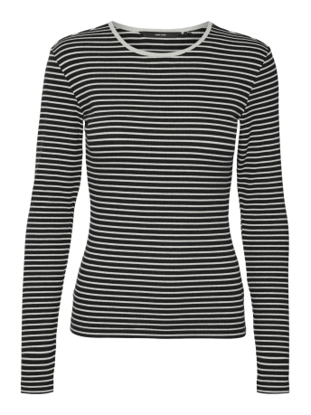 Vero Moda T-shirt VMCHLOE STRIPE LS TOP GA JRS NOOS 10315385 BLACK/SNOW WHITE