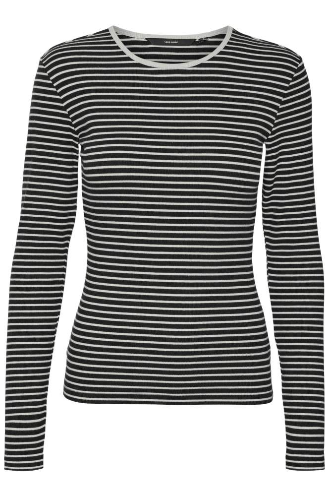 VMCHLOE STRIPE LS TOP GA JRS NOOS 10315385 BLACK/SNOW WHITE