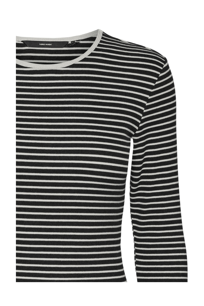 VMCHLOE STRIPE LS TOP GA JRS NOOS 10315385 BLACK/SNOW WHITE