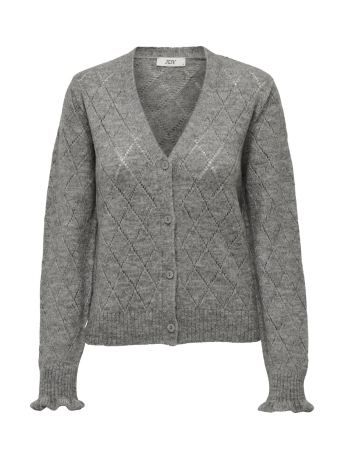 Jacqueline de Yong Vest JDYLETTY L/S V-NECK STRUC CARDI KNT 15309447 Light Grey Melange