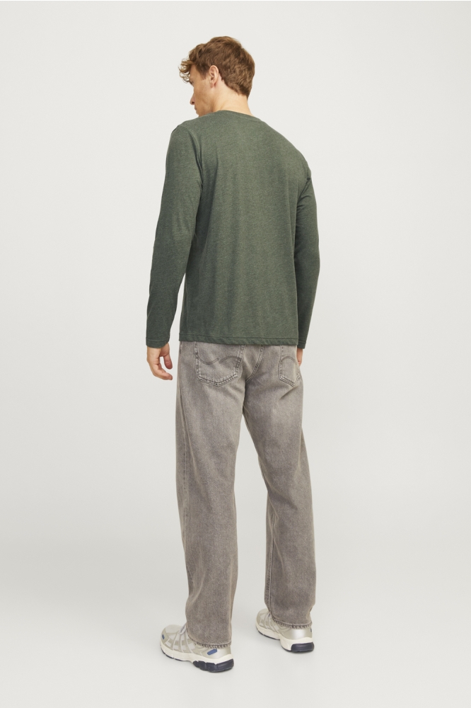 JJALVIS TEE LS CREW NECK 12259735 Kombu Green/Melange