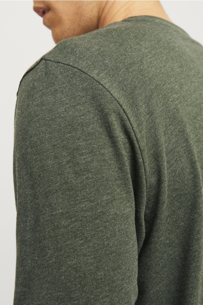 JJALVIS TEE LS CREW NECK 12259735 Kombu Green/Melange