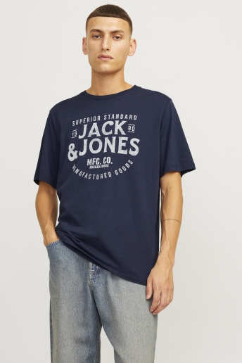 Jack & Jones T-shirt JJJEANS TEE SS O-NECK LN 12256779 Navy Blazer