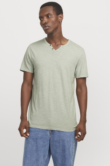 Jack & Jones T-shirt JJESPLIT NECK TEE SS NOOS 12164972 Iceberg Green