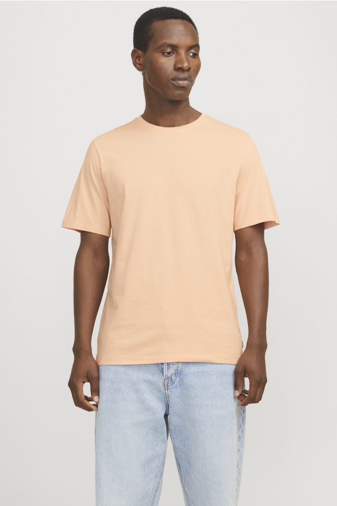 JJEORGANIC BASIC TEE SS O-NECK NOOS 12156101 Peach Parfait