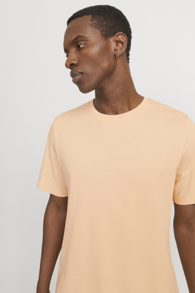 JJEORGANIC BASIC TEE SS O-NECK NOOS 12156101 Peach Parfait