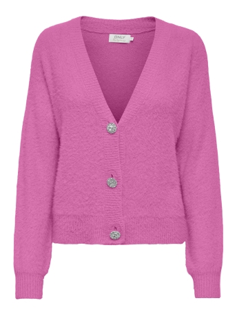 Only Vest ONLELLA PIUMO LS CARDIGAN KNT NCA 15259564 Super Pink