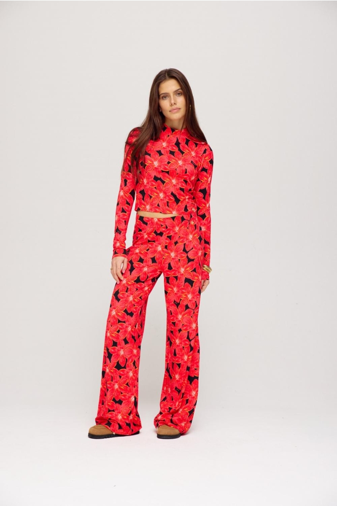 JEFF LS SS25T502 311 spicy red flower