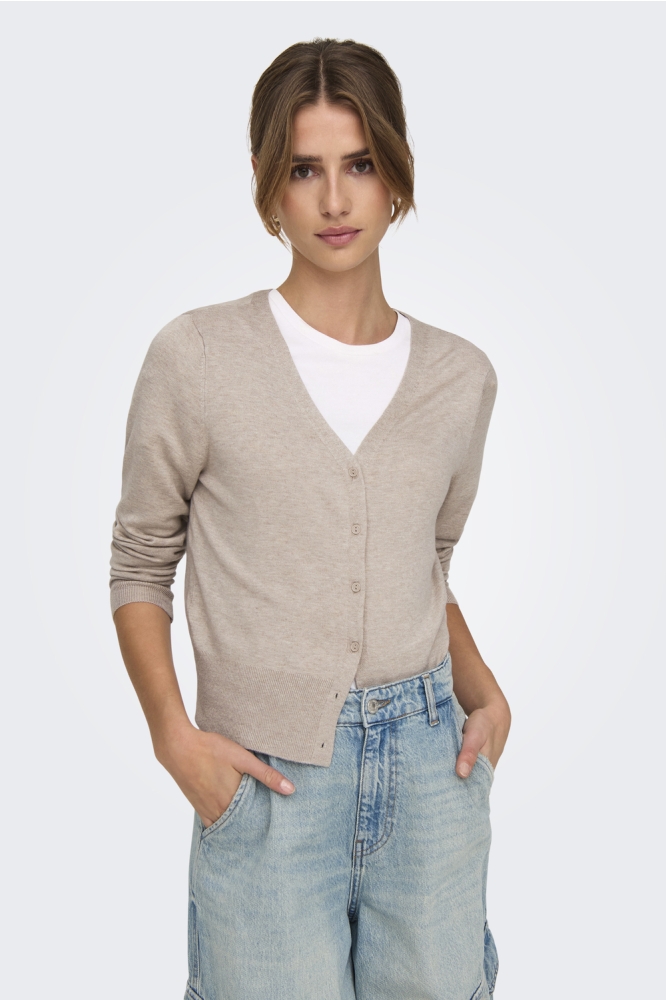 ONLVENICE LIFE LS VNECK CARDI KNT N 15333985 WHITECAP GRAY