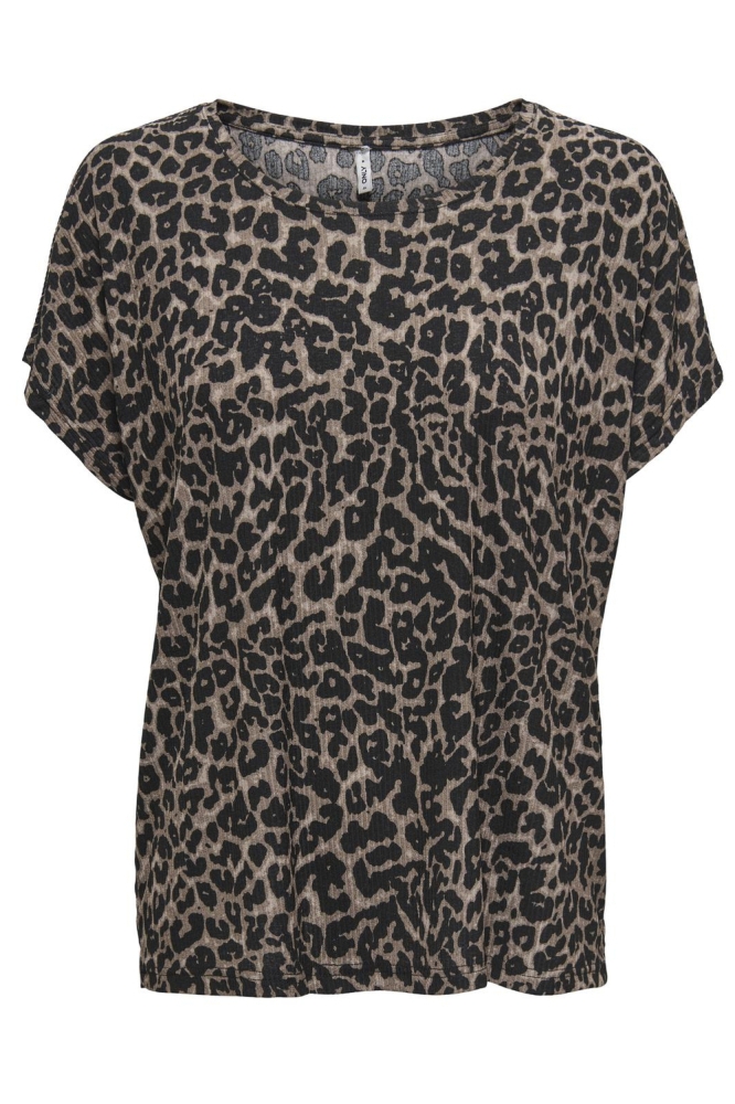 ONLNIKKIE S/S AOP TOP CS JRS 15344399 BLACK/FANCY LEO