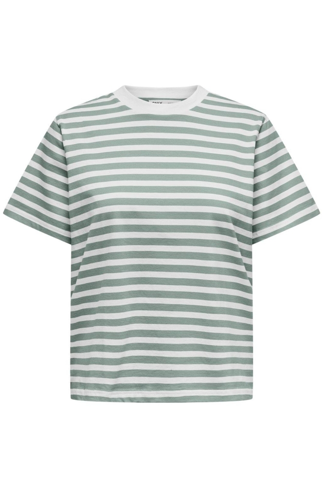 ONLLIVINA S/S STRIPE TEE JRS NOOS 15272227 JADEITE/WHITE STRIPES