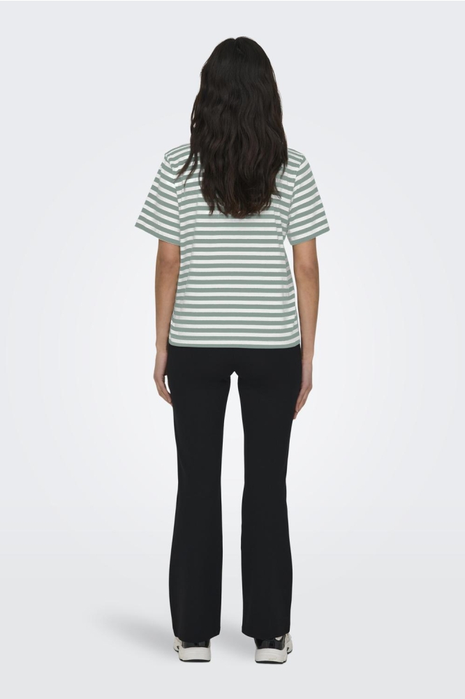 ONLLIVINA S/S STRIPE TEE JRS NOOS 15272227 JADEITE/WHITE STRIPES