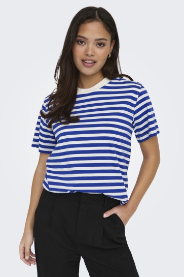 Only T-shirt ONLLIVINA S/S STRIPE TEE JRS NOOS 15272227 SURF THE WEB/CD STRIPES