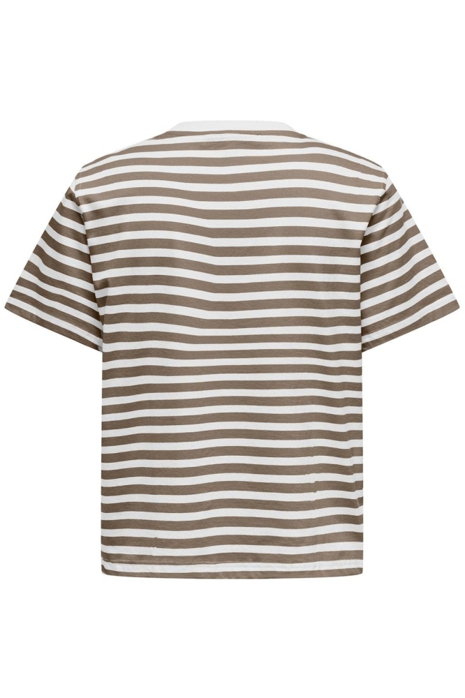 ONLLIVINA S/S STRIPE TEE JRS NOOS 15272227 WALNUT/WHITE STRIPES