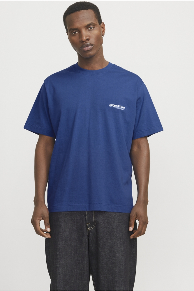 JCOUNION BACK PRINT TEE SS CREW NOO 12273442 BEUCOUP BLUE