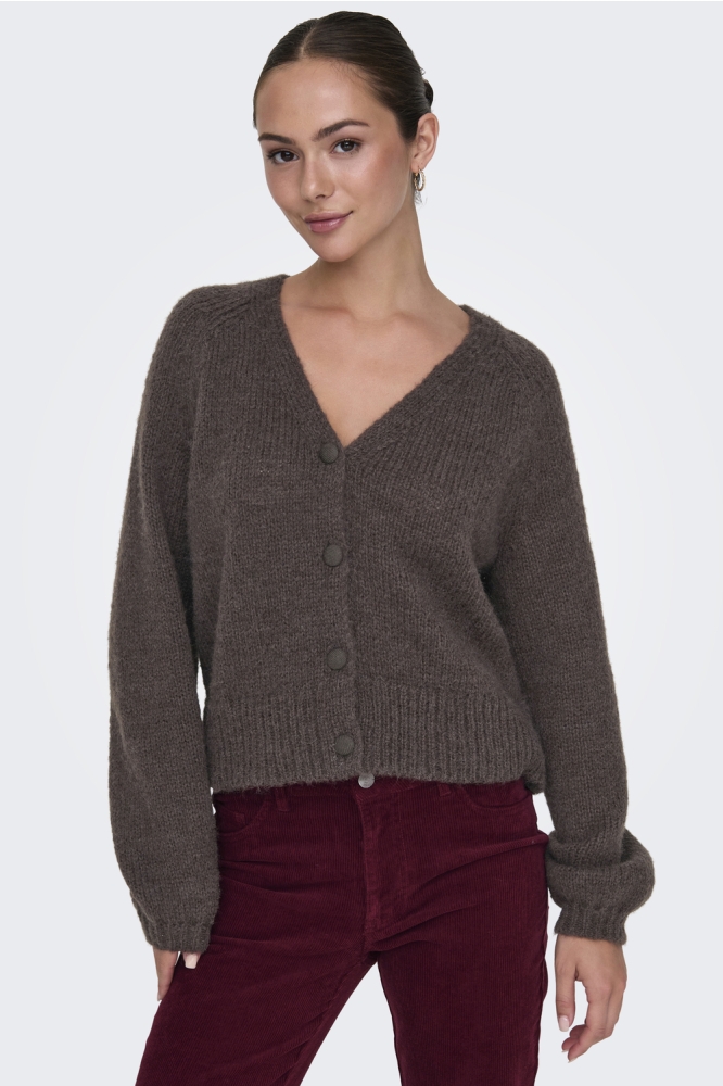 ONLALYSSA L/S LIFE CARDIGAN KNT 15210790 CHOCOLATE MARTINI