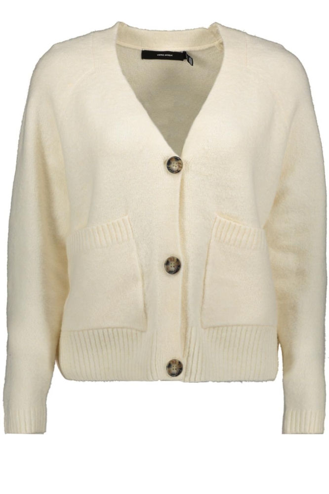 VMBOOM LS V-NECK BUTTON CARDIGAN GA 10320457 Birch/MELANGE