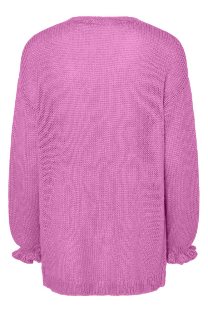 PCALLIE LS V-NECK KNIT CARDIGAN D2D 17159272 FUCHSIA PINK