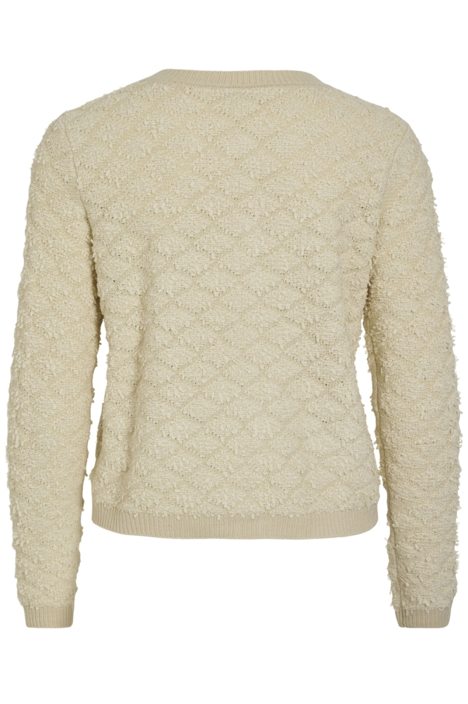 VIINEYAH O-NECK L/S BUTTON KNIT CAR 14104613 BIRCH/GOLD BUTTO