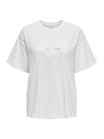 Only T-shirt ONLWENDY LIFE S/S TEXT DETAIL TOP J 15343922 BRIGHT WHITE/PRETEND