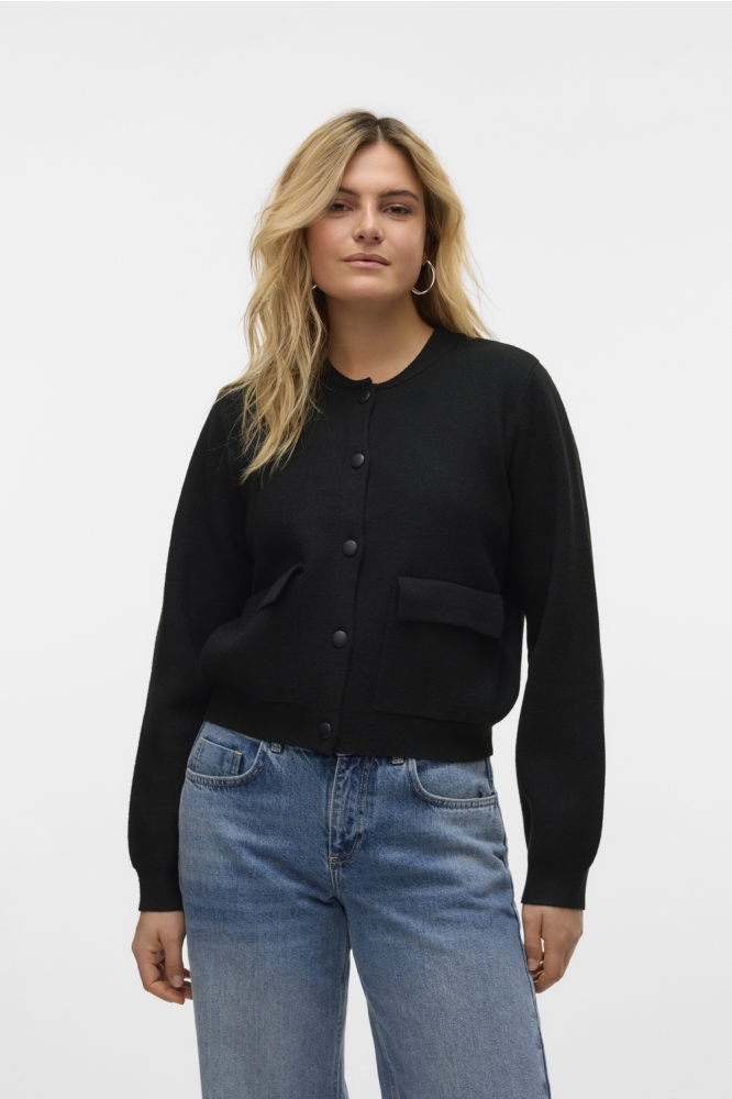 VMAPPLE LS O-NECK BOMBER CARDIGAN G 10326231 Black