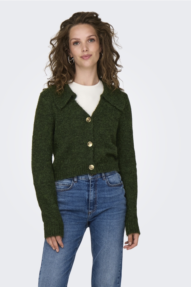 JDYZOEY LIFE L/S COLLAR CARDIGAN KN 15330585 WINTER MOSS/MELANGE