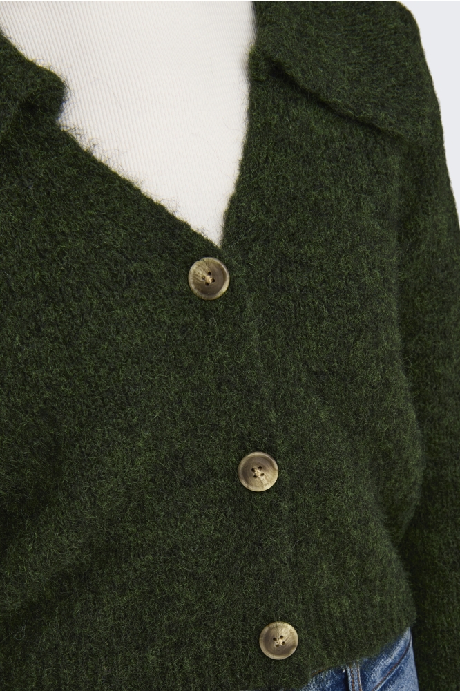 JDYZOEY LIFE L/S COLLAR CARDIGAN KN 15330585 WINTER MOSS/MELANGE