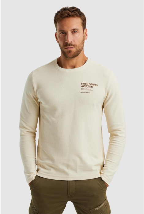 PME legend long sleeve r-neck structured piqu