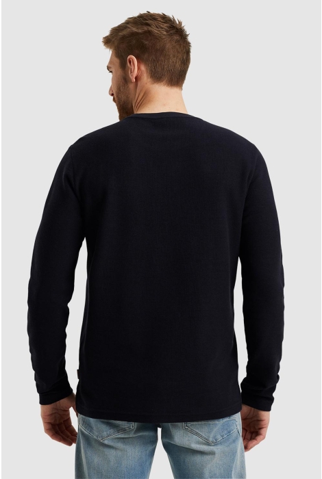 PME legend long sleeve r-neck structured piqu