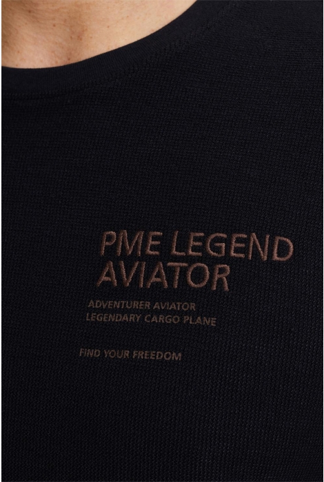 PME legend long sleeve r-neck structured piqu