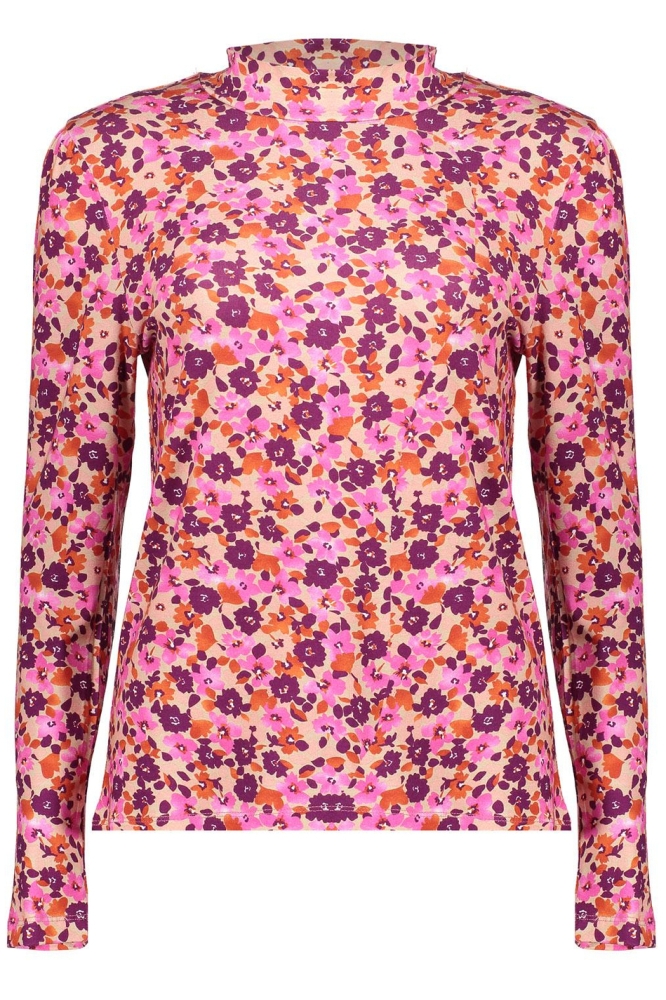 TSHIRT MET KLEURRIJKE BLOEMENPRINT 42902 40 000420 PINK/BURGUNDY/ORANGE