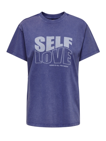 Only T-shirt ONLNINNA LIFE S/S FLEUR TOP BOX JRS 15333510 CLEMATIS BLUE/SELF LOVE