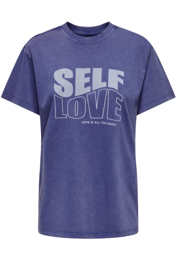 Only T-shirt ONLNINNA LIFE S/S FLEUR TOP BOX JRS 15333510 CLEMATIS BLUE/SELF LOVE