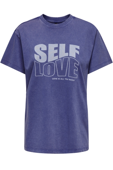 Only T-shirt ONLNINNA LIFE S/S FLEUR TOP BOX JRS 15333510 CLEMATIS BLUE/SELF LOVE