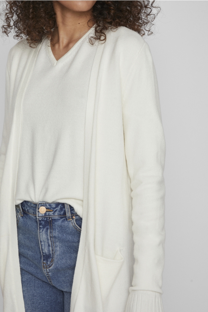 VIRIL LONG L/S KNIT CARDIGAN - NOO 14042770 WHITE ALYSSUM