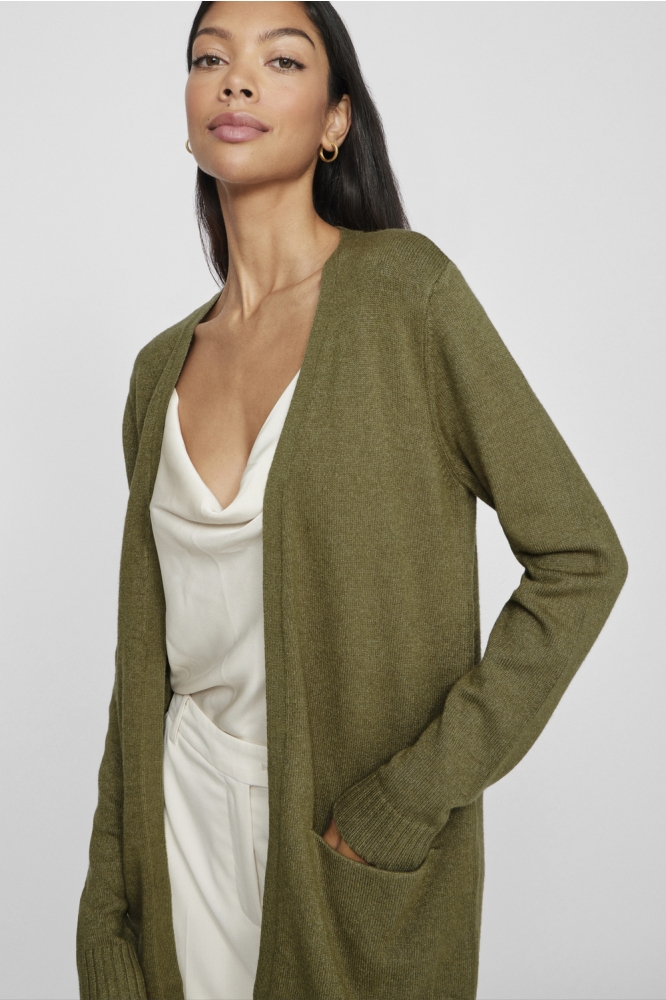 VIRIL OPEN L/S KNIT CARDIGAN - NOOS 14044041 CAPULET OLIVE/DARK MELANGE