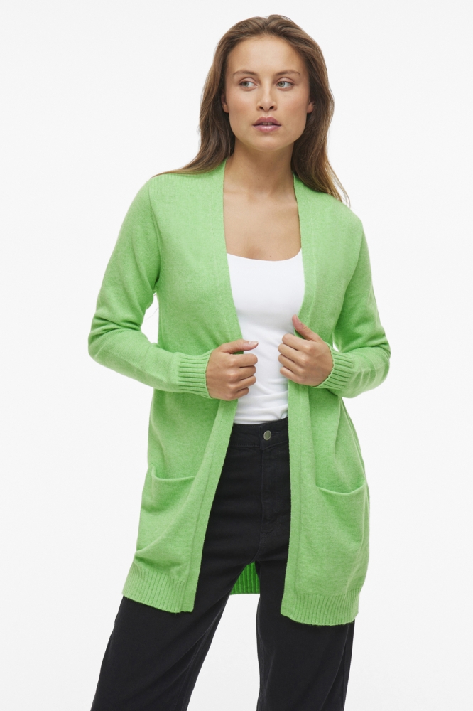 VIRIL OPEN L/S KNIT CARDIGAN - NOOS 14044041 SUMMER GREEN