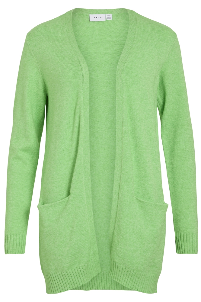 VIRIL OPEN L/S KNIT CARDIGAN - NOOS 14044041 SUMMER GREEN