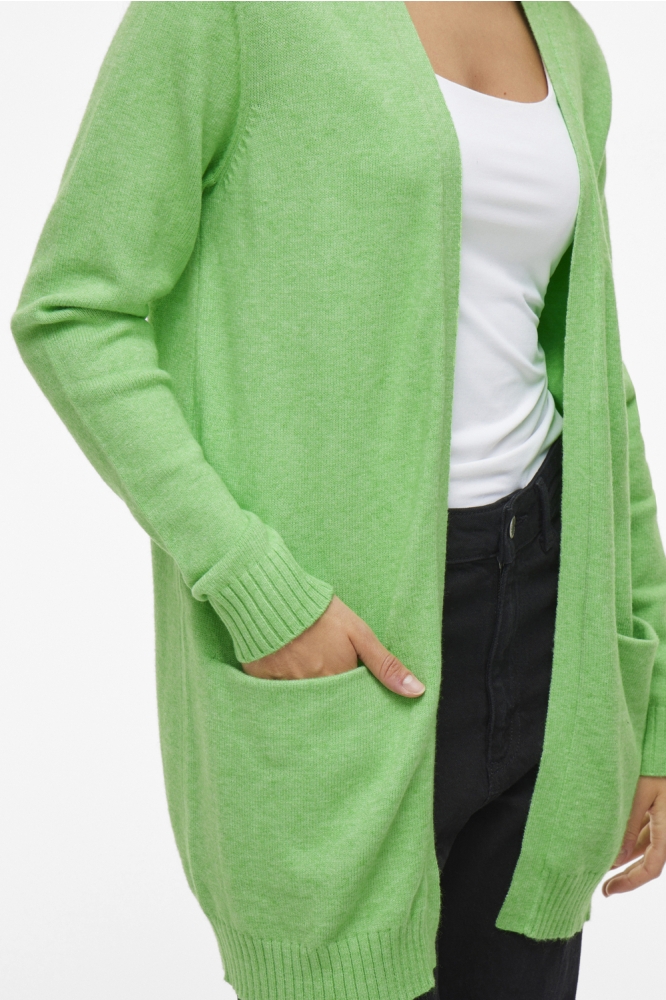 VIRIL OPEN L/S KNIT CARDIGAN - NOOS 14044041 SUMMER GREEN