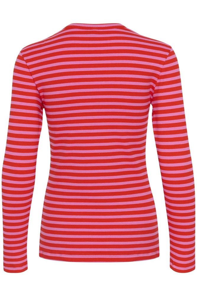 CUDOLLY LS T SHIRT 50110266 106710 FIERY RED/PHLOX PINK STRI