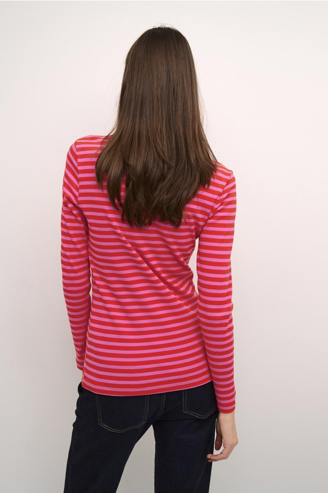 CUDOLLY LS T SHIRT 50110266 106710 FIERY RED/PHLOX PINK STRI