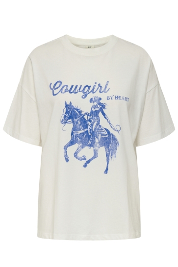 Jacqueline de Yong T-shirt JDYCARLA S/S OVERSIZE T-SHIRT JRS 15356228 Cloud Dancer/COWGIRL