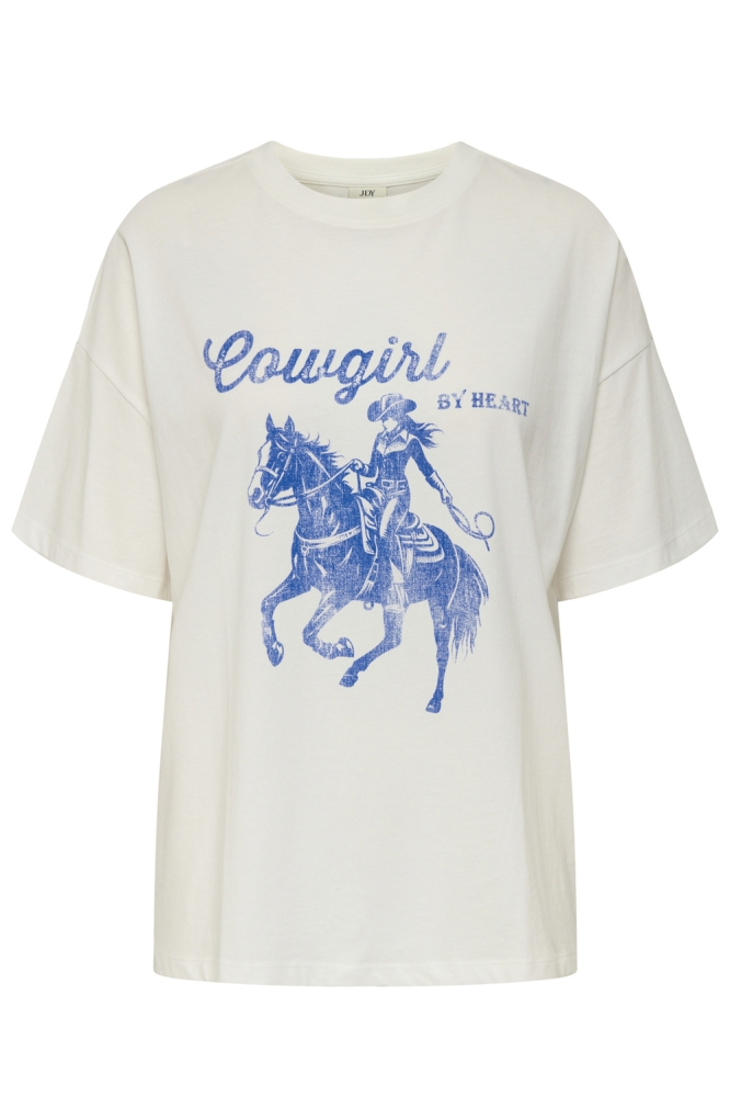 JDYCARLA S/S OVERSIZE T-SHIRT JRS 15356228 Cloud Dancer/COWGIRL