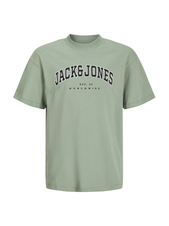 Jack & Jones Junior T-shirt JJECALEB VARSITY TEE SS O-NECK NOOS 12258924 Iceberg Green