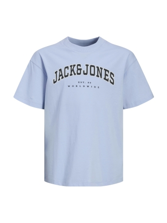 Jack & Jones Junior T-shirt JJECALEB VARSITY TEE SS O-NECK NOOS 12258924 Chambray Blue