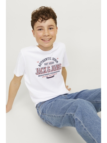 Jack & Jones Junior T-shirt JJELOGO TEE SS ONECK 2COL 24/25 NOO 12258876 White