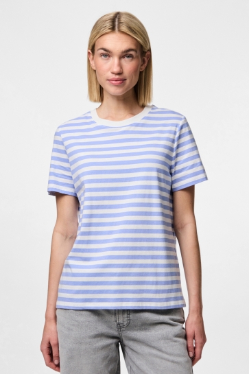 Pieces T-shirt PCRIA SS TEE STRIPES JRS NOOS BC 17146339 HYDRANGEA/BRIGHT WHITE