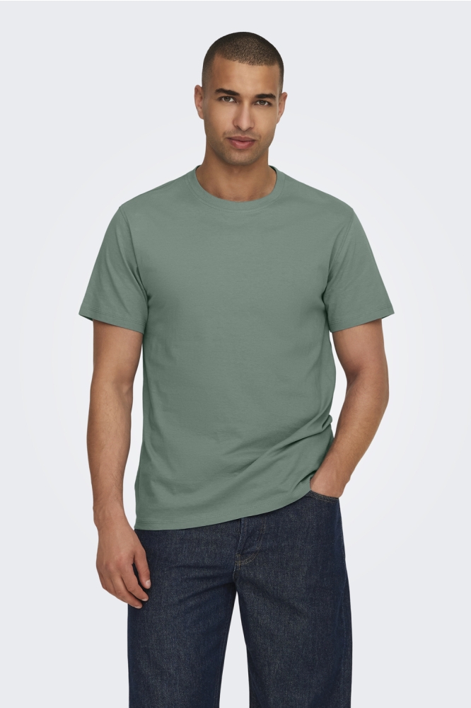 ONSMAX LIFE SS STITCH TEE NOOS 22025208 ICEBERG GREEN