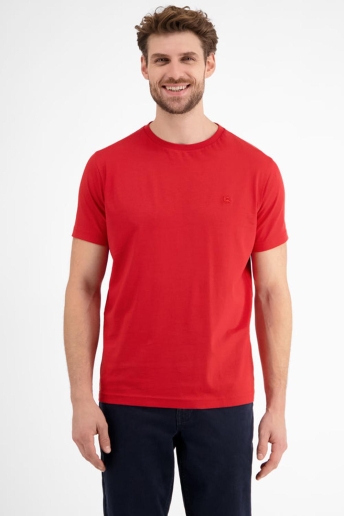 Lerros T-shirt BASIC TSHIRT MET LOGOSTEEK 24D3000 338 Urban Red