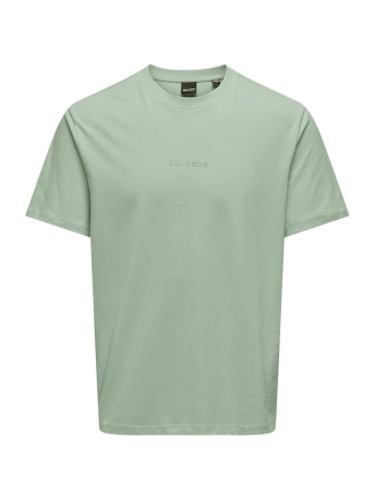 Only & Sons T-shirt ONSLEVI LIFE REG TEXT SS TEE NOOS 22028147 ICEBERG GREEN